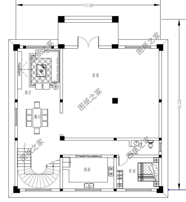 四層新農村復試別墅一層戶型圖