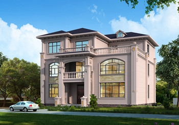 15x13米三層歐式復式別墅戶型圖，挑空客廳多露臺