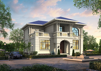 面寬12米農村二層歐式實用經濟小別墅圖，造價28萬左右