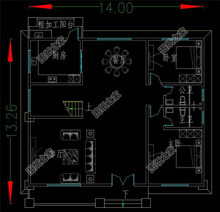 兩層歐式別墅一層設計方案