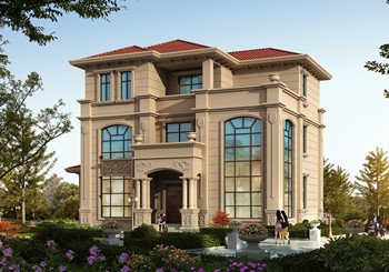 高端農(nóng)村歐式三層復式帶露臺別墅圖，含全套施工圖