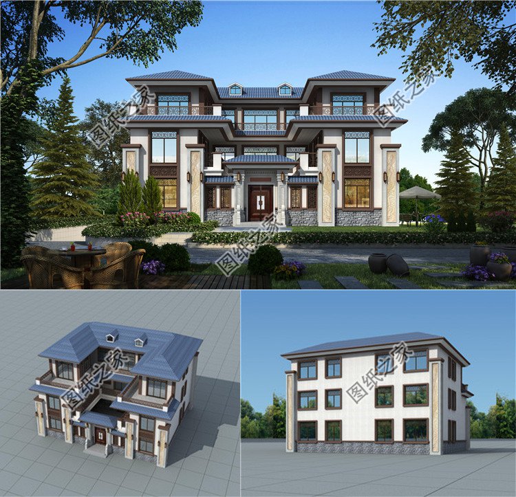 新中式農村三層別墅