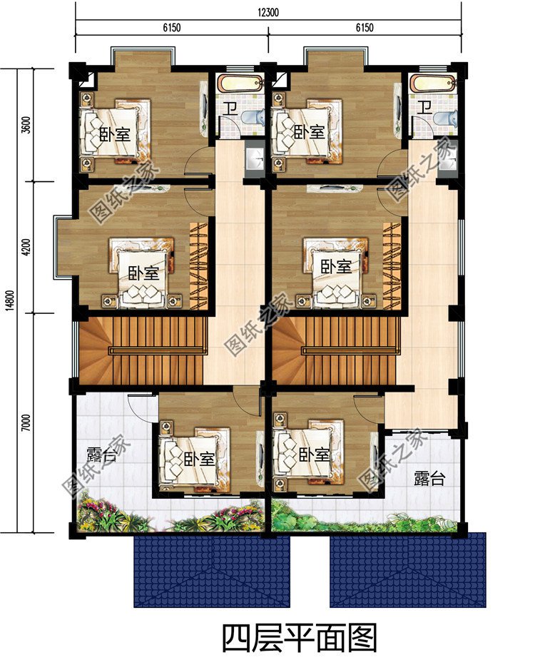 農村四層樓房雙拼別墅設計全套施工圖，外觀低調有內涵
