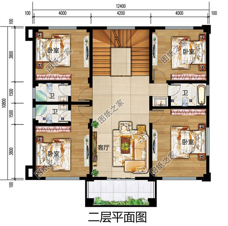 新中式三層樓房設計圖，外觀精致布局也是相當的樸實