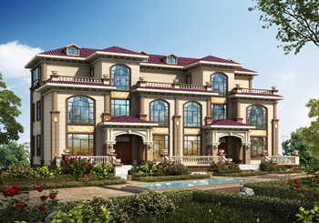 豪華三層歐式雙拼別墅設(shè)計(jì)圖紙，雙拼歐式別墅如何設(shè)計(jì)看這款