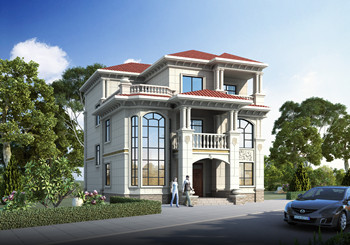 造價40萬三層大氣自建房設(shè)計圖紙,鄉(xiāng)村別墅建造圖