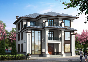 面寬13米三層新中式獨棟別墅設計圖，復式自建房戶型方案