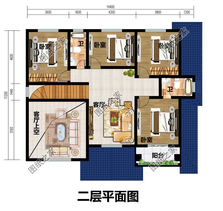 新農村歐式時尚二層別墅設計圖紙,120平方米自建房