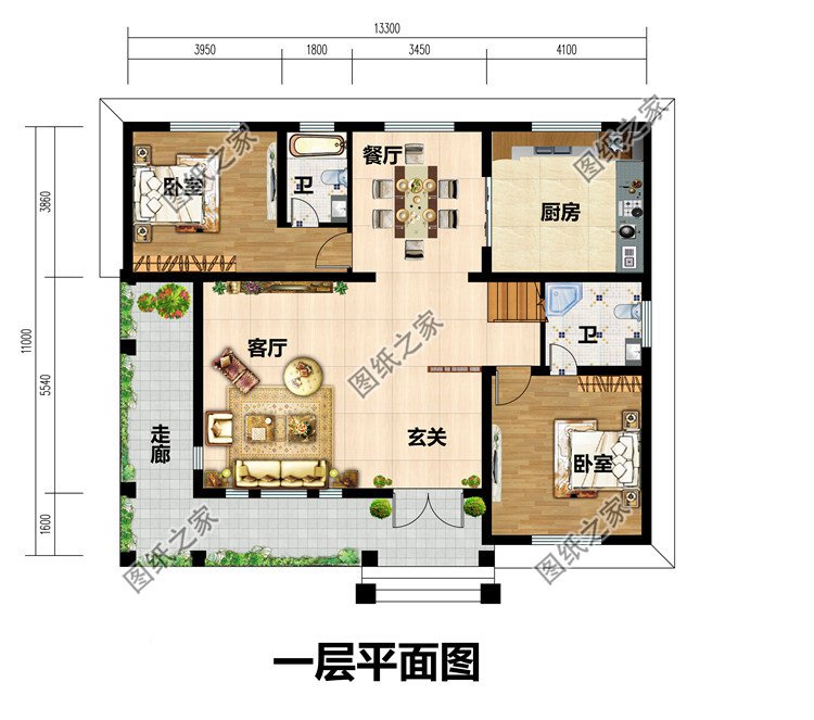 新農村自建二層樓房戶型設計圖，簡單大氣，外觀漂亮精致