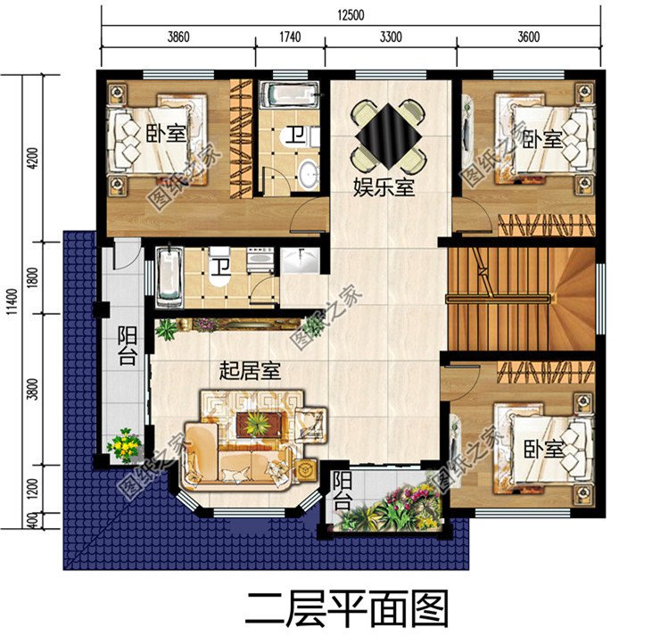 新農村自建二層樓房戶型設計圖，簡單大氣，外觀漂亮精致