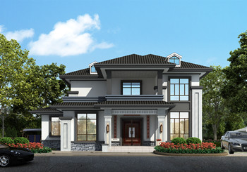 新中式風(fēng)格二層住宅設(shè)計(jì)圖，農(nóng)村自建房不土氣