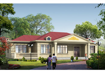 面寬22米農村一層自建房別墅設計圖，大戶型平房方案