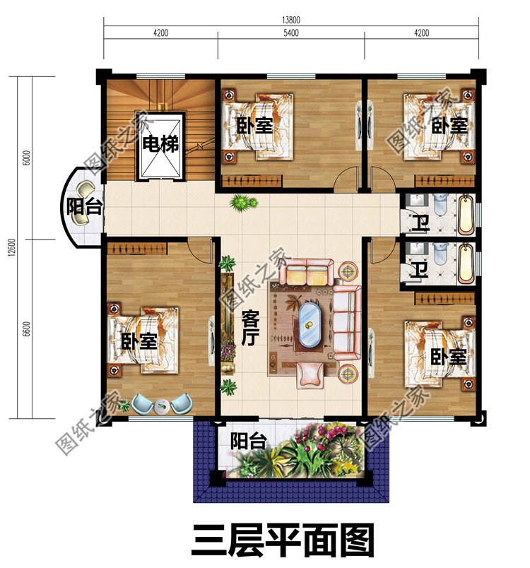 四層簡單新農村房屋設計圖紙