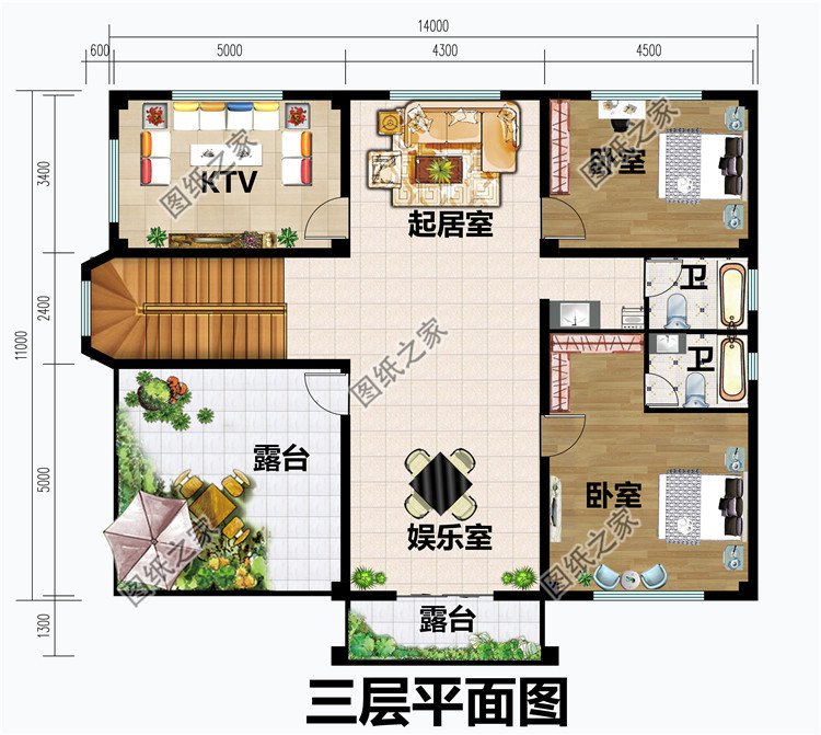 50萬左右農(nóng)村三層別墅設(shè)計圖