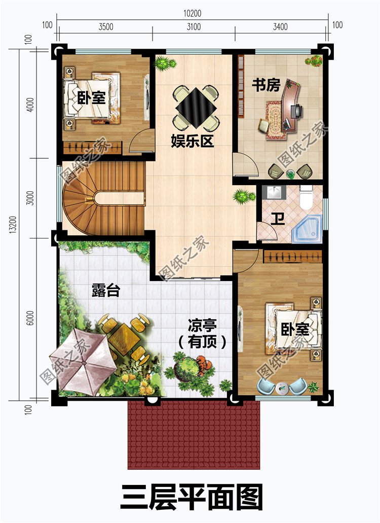 10X13米新款歐式三層別墅樓房