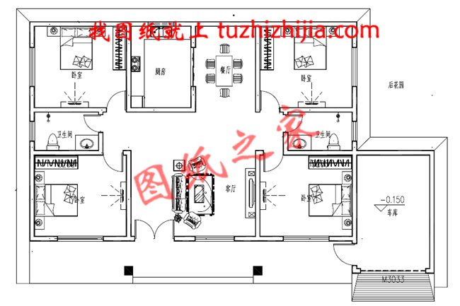 3款農(nóng)村一層別墅圖紙，自帶車庫，造價不到20萬，鄰居見了都說好