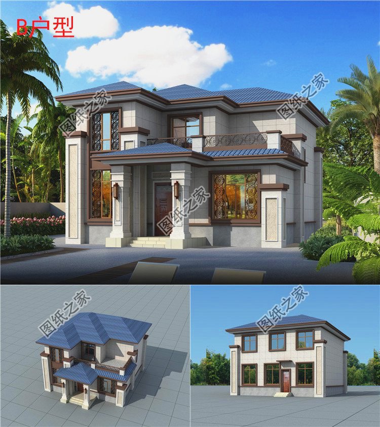 3款農(nóng)村二層小樓設(shè)計(jì)圖，誰(shuí)看誰(shuí)說(shuō)好，造價(jià)13萬(wàn)元左右