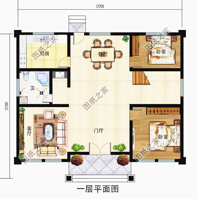 農村二層樓簡單大氣圖紙，讓城里人羨慕吧