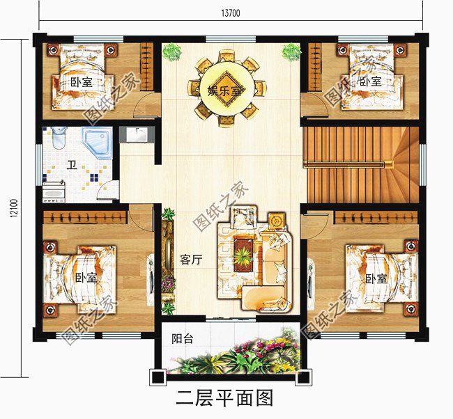 農村二層樓簡單大氣圖紙，讓城里人羨慕吧