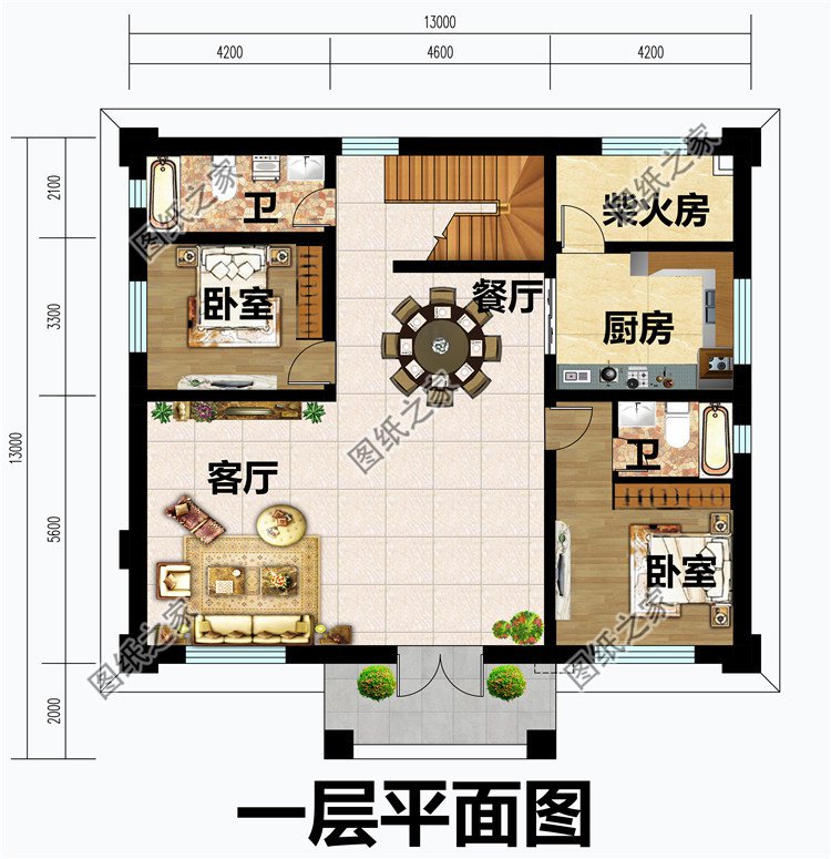 13x13米新中式二層別墅