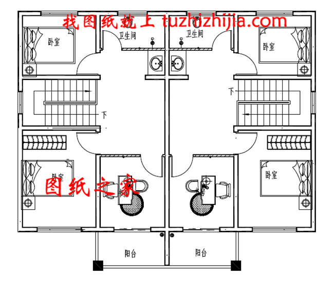 適合兄弟二人合建的雙拼別墅設計圖，經濟實用，蓋好后驚艷全村
