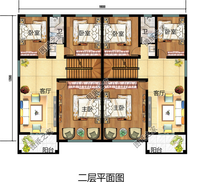 適合兄弟二人合建的雙拼別墅設計圖，經濟實用，蓋好后驚艷全村