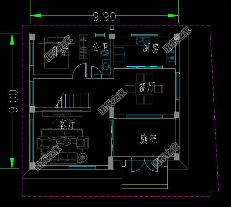 農村9米*9米建房圖，5套小戶型別墅超好看！