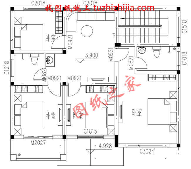 12米×10米農(nóng)村自建房平面圖，保證讓你眼前一亮