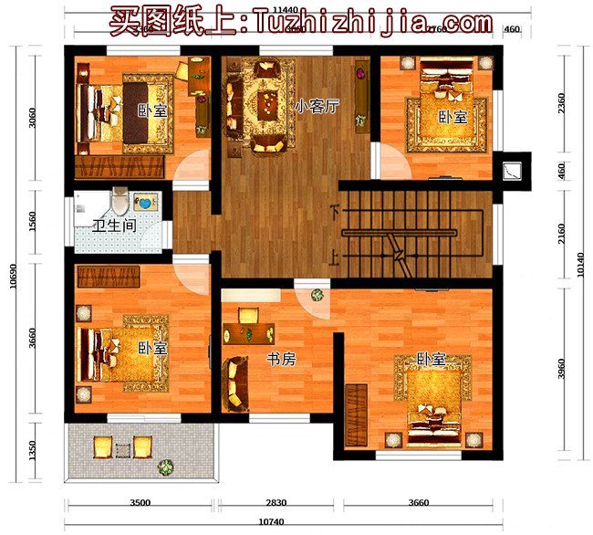 4套農村二層樓房普通設計圖，造價13萬左右，風格齊全，造價低