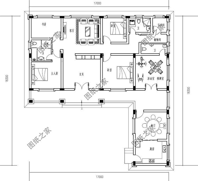 一層簡約自建房設(shè)計圖紙，造價不高，父母養(yǎng)老正合適