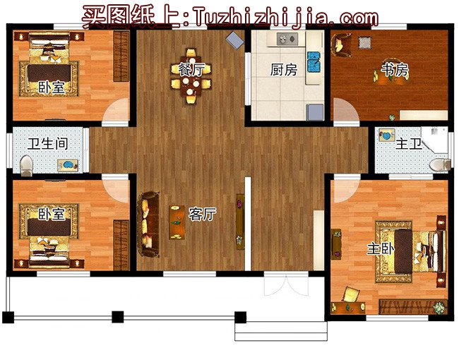 一層簡約自建房設(shè)計圖紙，造價不高，父母養(yǎng)老正合適