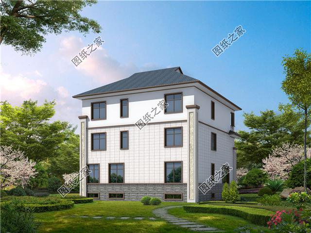 3套三層別墅大戶型方案，有效果圖和平面圖，過完年就建