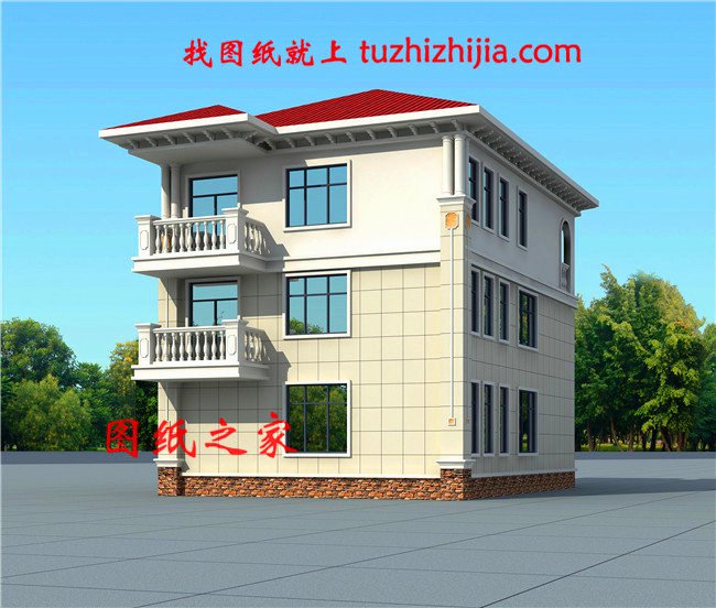 農村三間三層自建房圖，外觀時尚布局講究，經得起時間的考驗