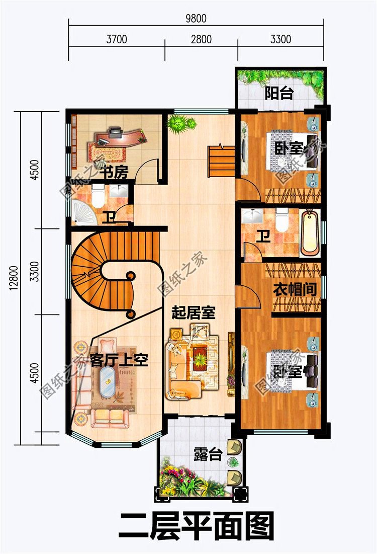 農村三間三層自建房圖，外觀時尚布局講究，經得起時間的考驗