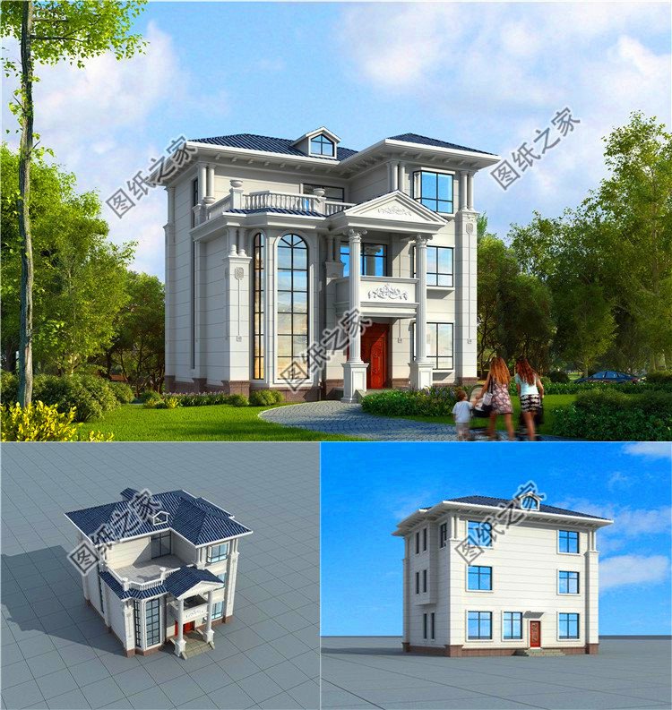 農村三間三層自建房圖，外觀時尚布局講究，經得起時間的考驗