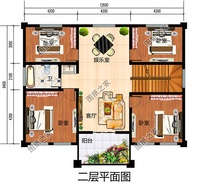 9米x12米農村自建房圖，戶型方正，建房前一定要了解