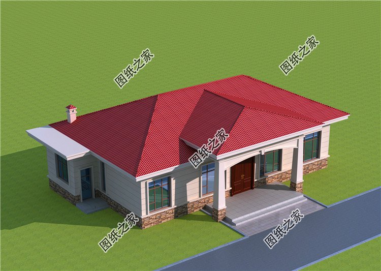 農(nóng)村一層自建房效果圖，另附4室一廳詳細(xì)圖，建房一定要看