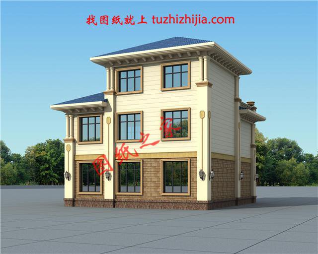 農村三層帶陽臺外觀圖，時尚大氣，我都想建了