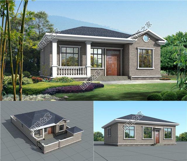 農(nóng)村一層自建房帶小院，帶效果圖和戶型圖，建房前必看