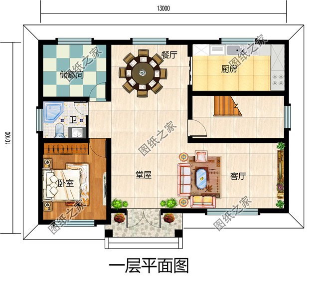 農(nóng)村120平方二層樓房設(shè)計(jì)圖，施工簡(jiǎn)單，用來養(yǎng)老最合適