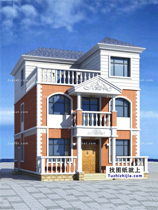 8*12自建房設計圖，外觀洋氣，簡單實用