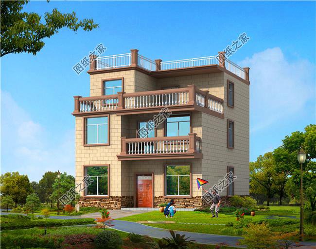 農村10x12米三層自建房設計圖給你備好了，是土豪的點進來