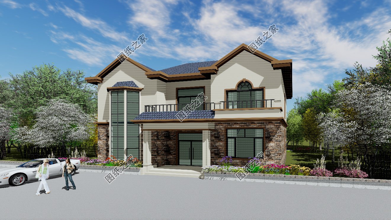 4套高顏值別墅效果圖帶戶型圖，美觀實用，百看不厭