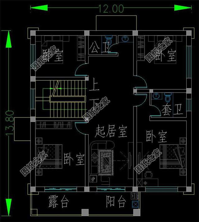 自建房二層12x14米設計圖，簡潔實用，回鄉建房就這樣建