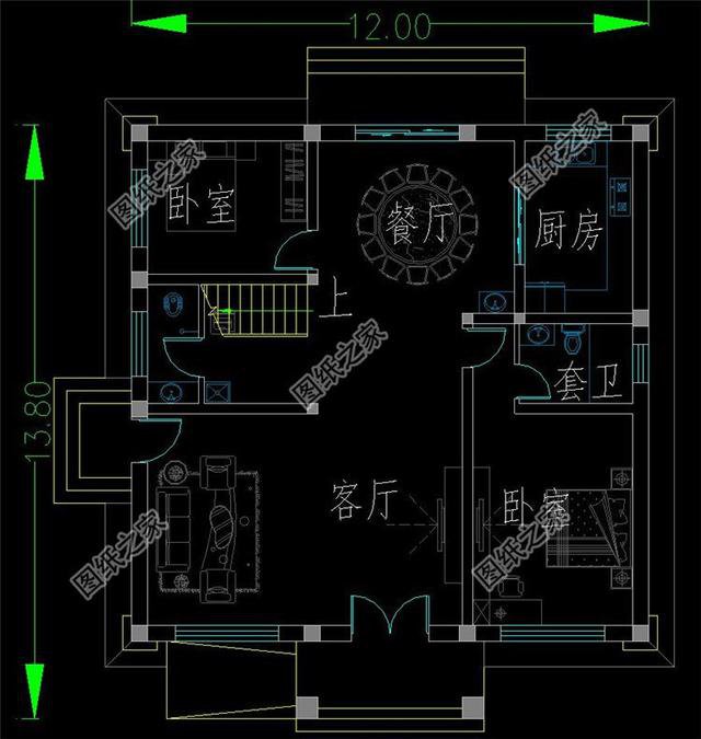 自建房二層12x14米設計圖，簡潔實用，回鄉建房就這樣建