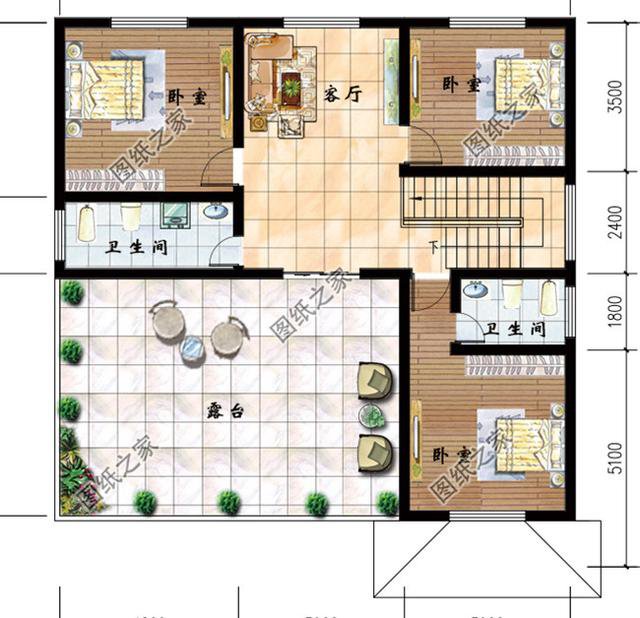三層農村自建房實景圖平面圖，快來看看三層別墅怎么建！