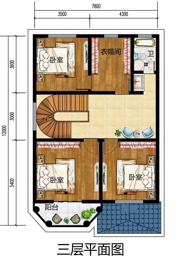 占地90平方三層自建房設(shè)計(jì)，小戶型不等于土氣，看看你就知道了