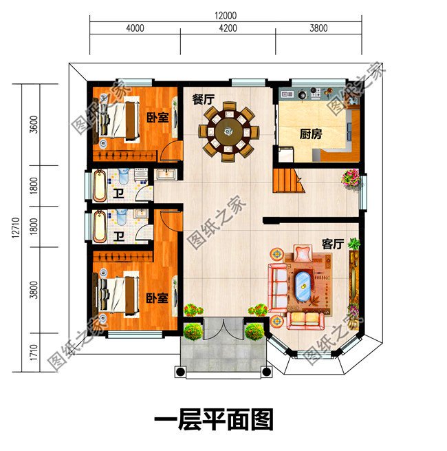 不用過于高大上，12×13二層房屋設計圖就是不錯的選擇，戶型合理