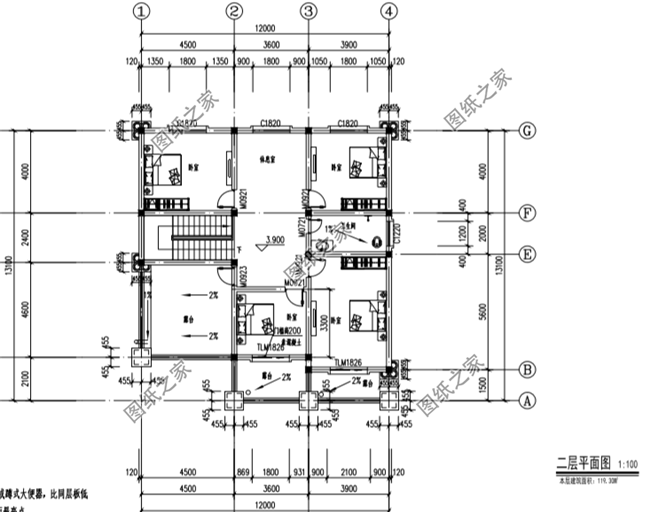不用過于高大上，12×13二層房屋設計圖就是不錯的選擇，戶型合理