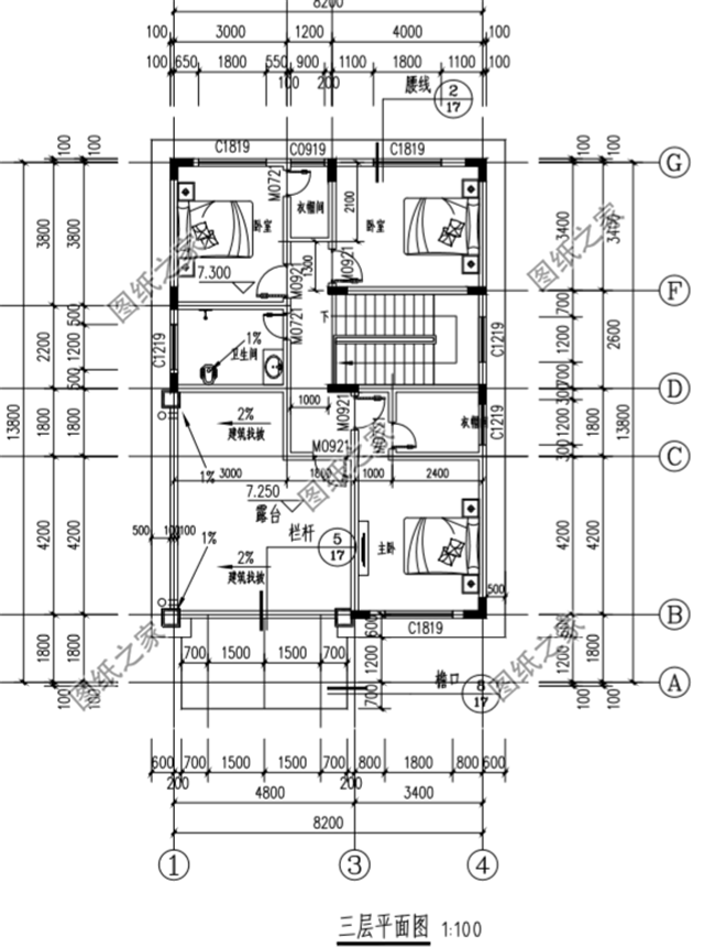 四款農村兩間三層樓房新款圖，含平面圖，收藏過年回家建一棟